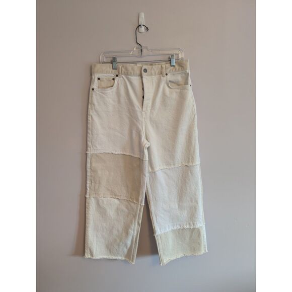 Rails Getty Crop Wide Leg Jeans in Ecru Patchwork size 31 Orig. $218 - Picture 6 of 8